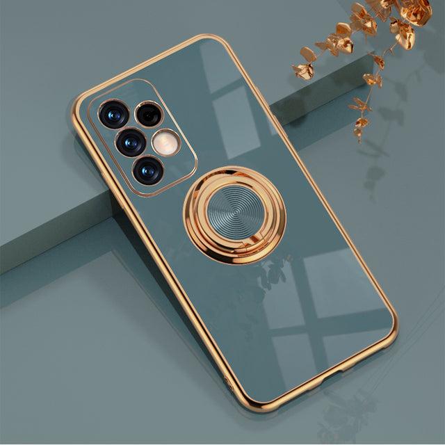 Rotating Ring Grip Phone Case for Samsung Galaxy – Magnetic Car Mount Compatible, Shock-Absorbing TPU with Microfiber Lining for S21-S26 | Thomler