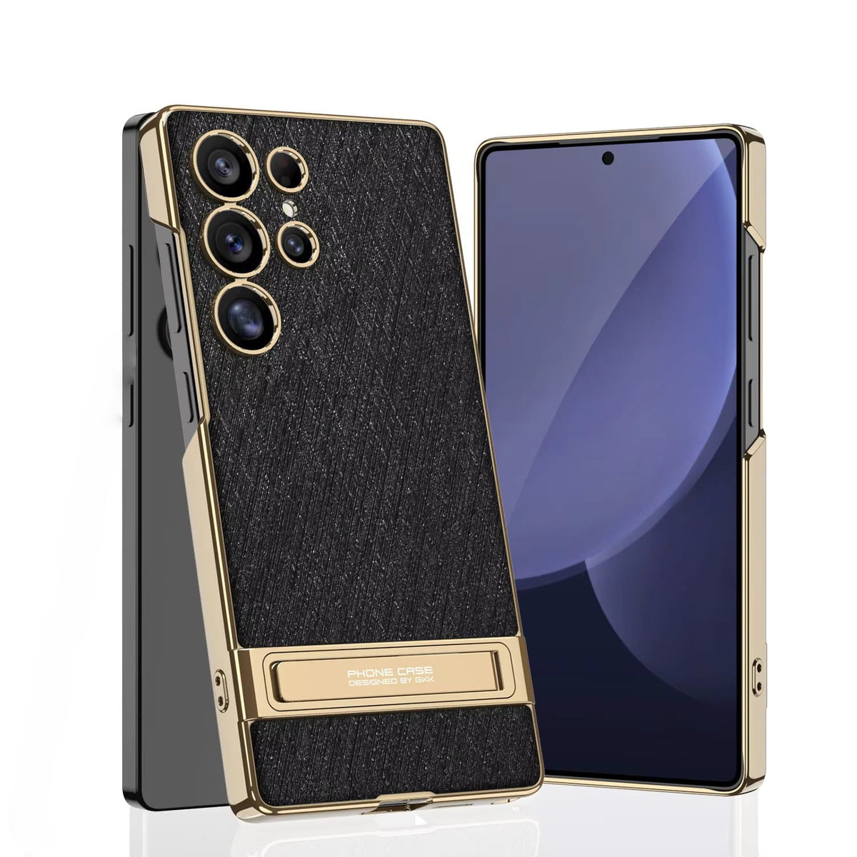 Samsung Galaxy Phone Case with Built-In Stand – Slim TPU Protection in Leather, Brushed & Carbon Fiber Finishes for S24, S25, S26 Ultra, Z | Thomler