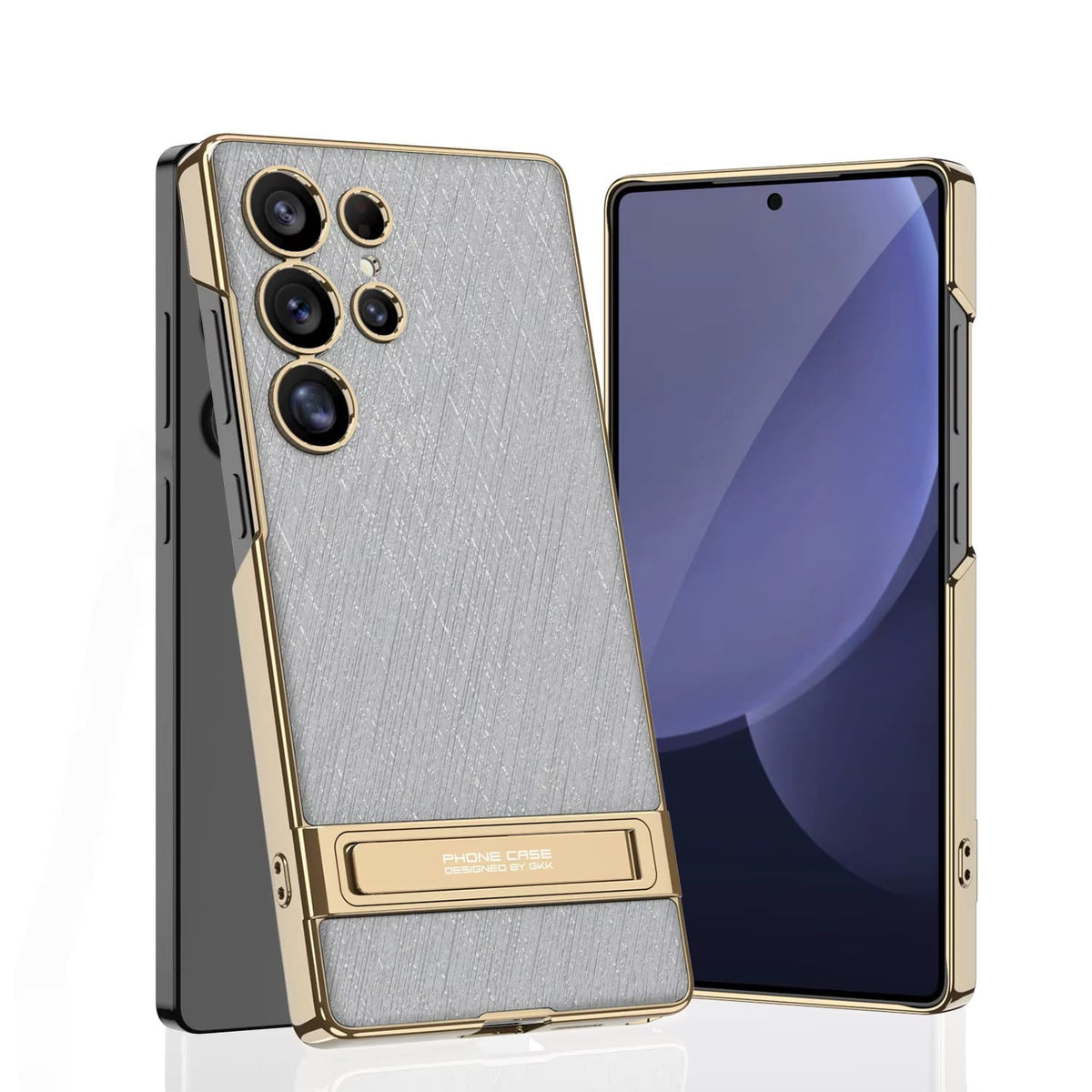 Samsung Galaxy Phone Case with Built-In Stand – Slim TPU Protection in Leather, Brushed & Carbon Fiber Finishes for S24, S25, S26 Ultra, Z | Thomler