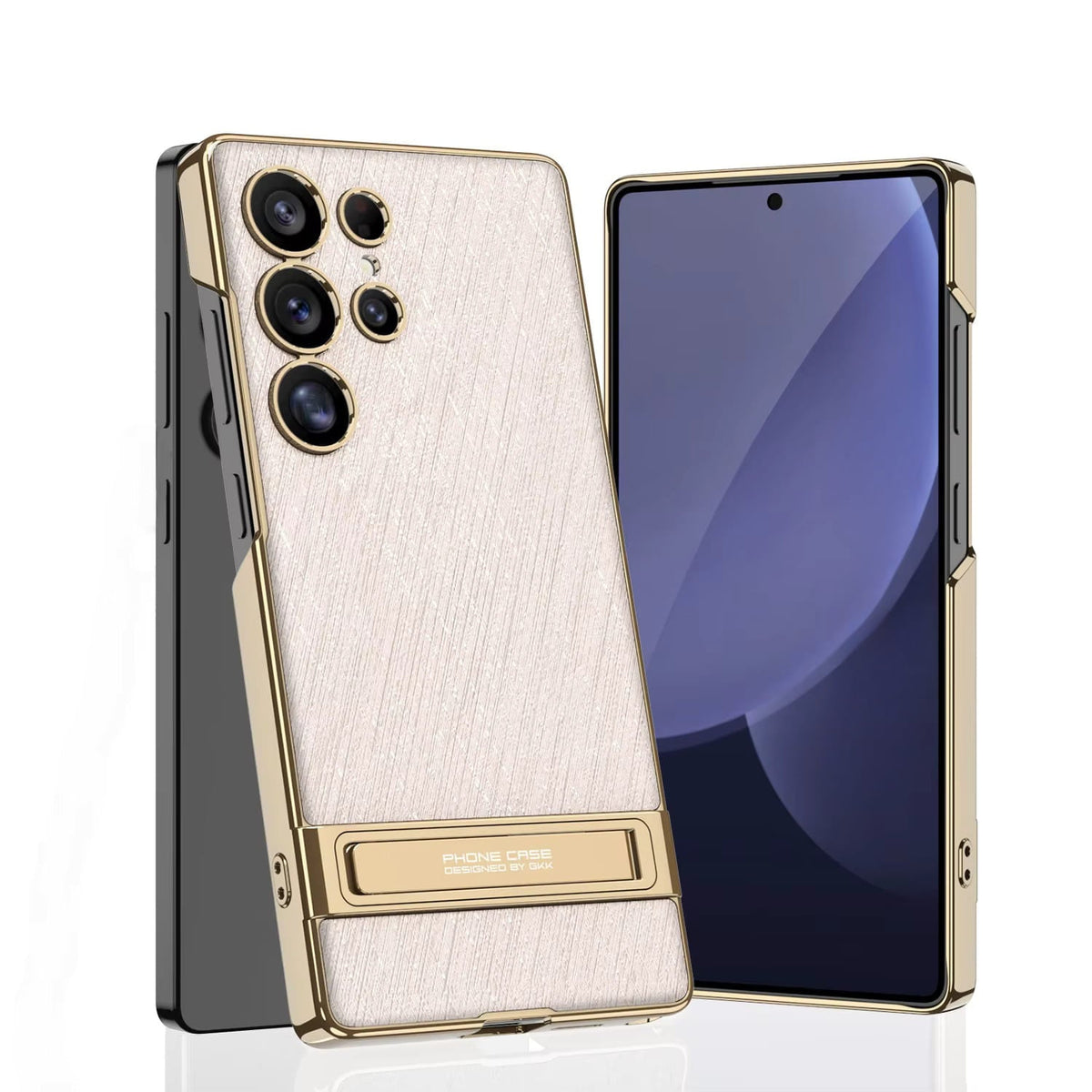 Samsung Galaxy Phone Case with Built-In Stand – Slim TPU Protection in Leather, Brushed & Carbon Fiber Finishes for S24, S25, S26 Ultra, Z | Thomler