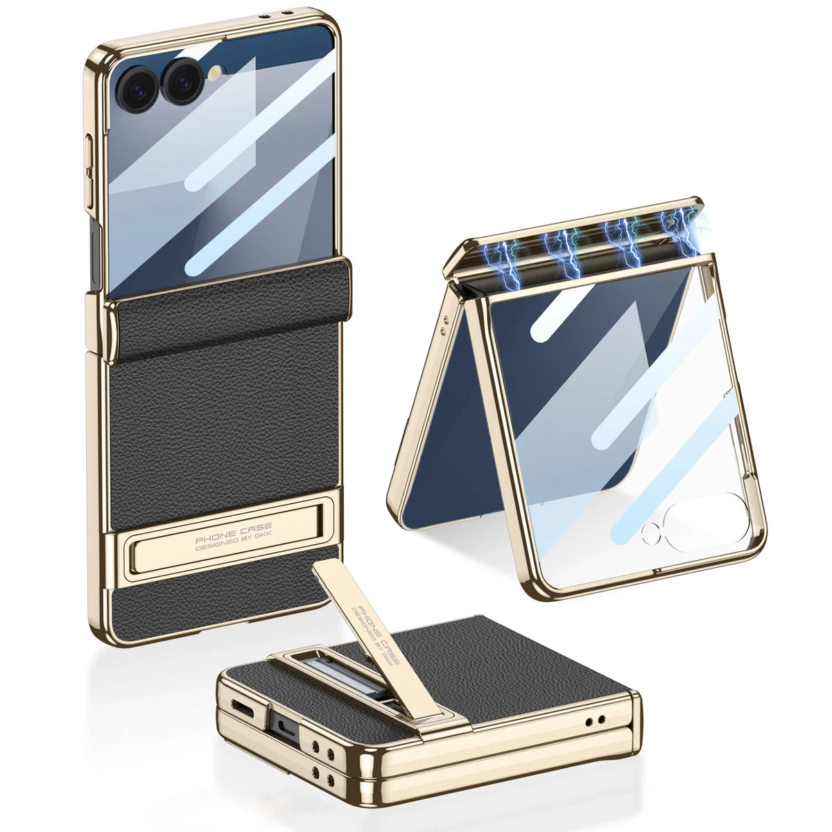 Samsung Galaxy Phone Case with Built-In Stand – Slim TPU Protection in Leather, Brushed & Carbon Fiber Finishes for S24, S25, S26 Ultra, Z | Thomler