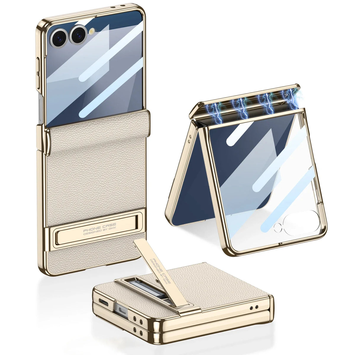 Samsung Galaxy Phone Case with Built-In Stand – Slim TPU Protection in Leather, Brushed & Carbon Fiber Finishes for S24, S25, S26 Ultra, Z | Thomler