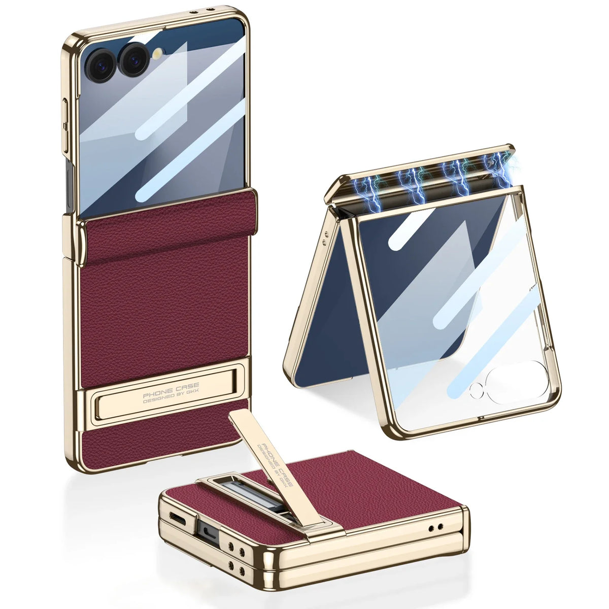 Samsung Galaxy Phone Case with Built-In Stand – Slim TPU Protection in Leather, Brushed & Carbon Fiber Finishes for S24, S25, S26 Ultra, Z | Thomler