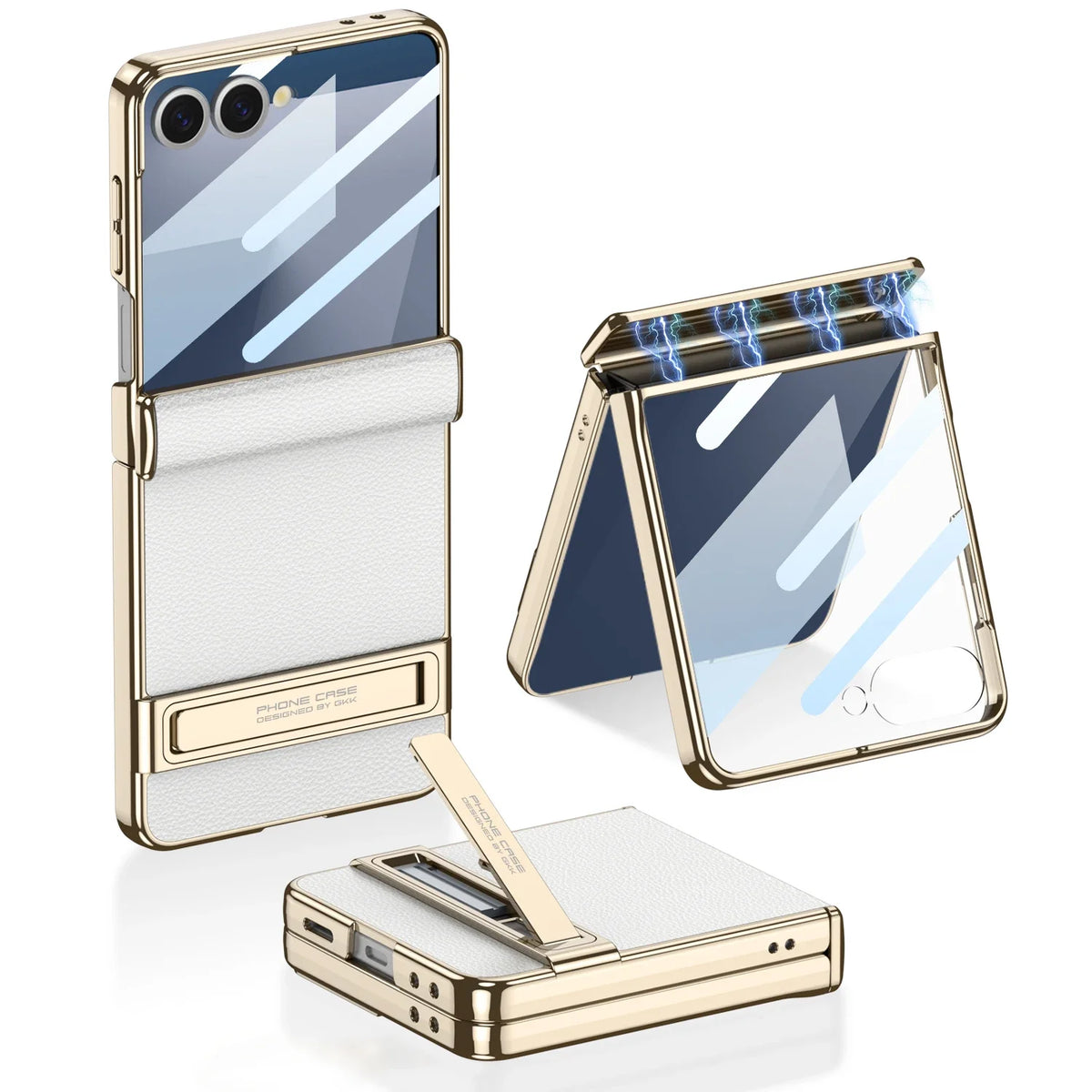 Samsung Galaxy Phone Case with Built-In Stand – Slim TPU Protection in Leather, Brushed & Carbon Fiber Finishes for S24, S25, S26 Ultra, Z | Thomler