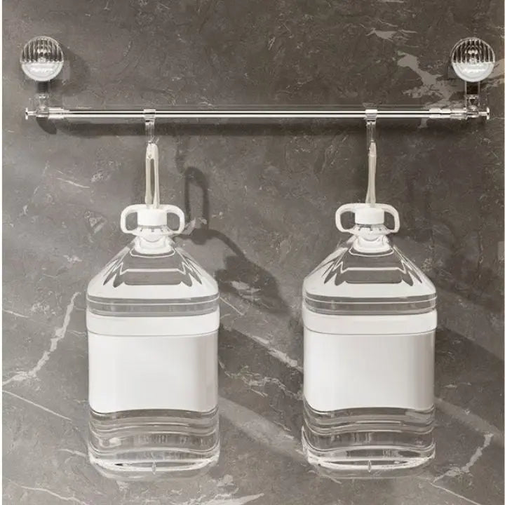 Towel Rail Stainless Steel 60.0–120.0 cm Adjustable Bathroom Kitchen Storage Rack With Suction Cups No Drill Hanging Organiser Hooks | Thomler