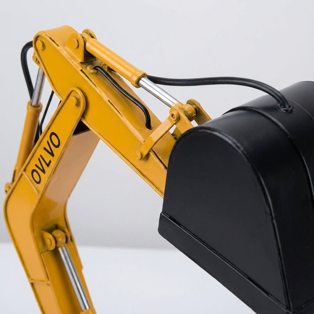 Table Lamp ABS 20.0 cm Industrial Yellow Excavator Desk Reading Light USB Powered Kids Bedroom Workstation Lighting | Thomler