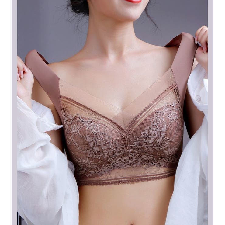 Wireless Push-Up Support Bra with Wide Straps & Lace Trim – Seamless Comfort for All-Day Wear | Thomler
