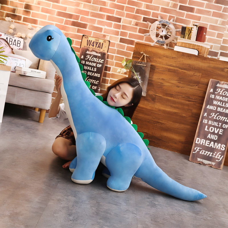 Giant Standing Dinosaur Plush Toy – Soft Cuddly Stuffed Dino for Kids Room Decor, Boys & Girls Playroom Gift, Blue Green Pink | Thomler