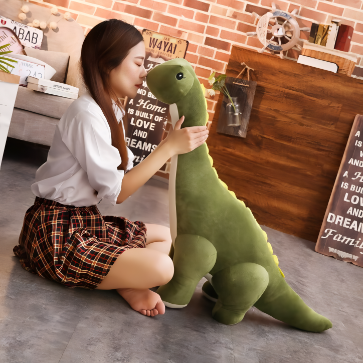 Giant Standing Dinosaur Plush Toy – Soft Cuddly Stuffed Dino for Kids Room Decor, Boys & Girls Playroom Gift, Blue Green Pink | Thomler