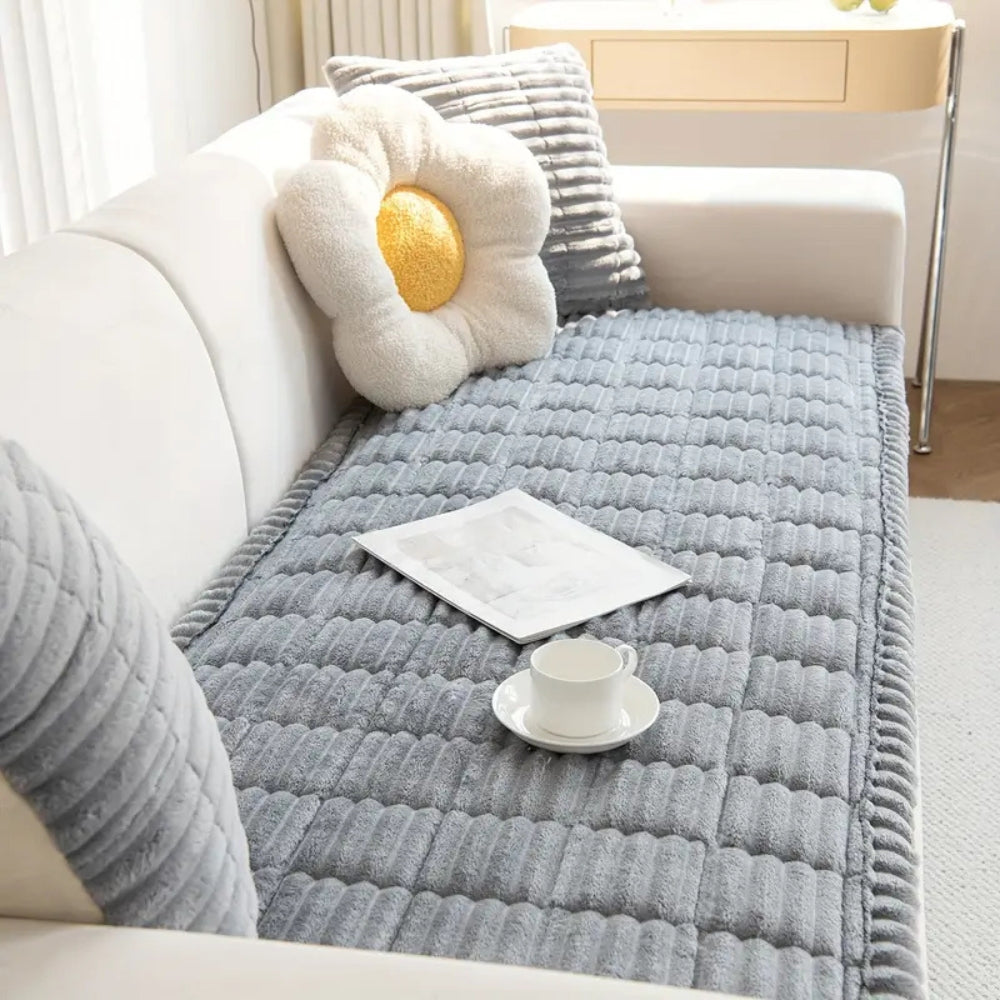 Furniture Throw Blanket Soft Fleece Sofa Protector Anti-Slip Ruffled Edges for Couch Chair Loveseat Living Room Bedroom Pet-Friendly | Thomler