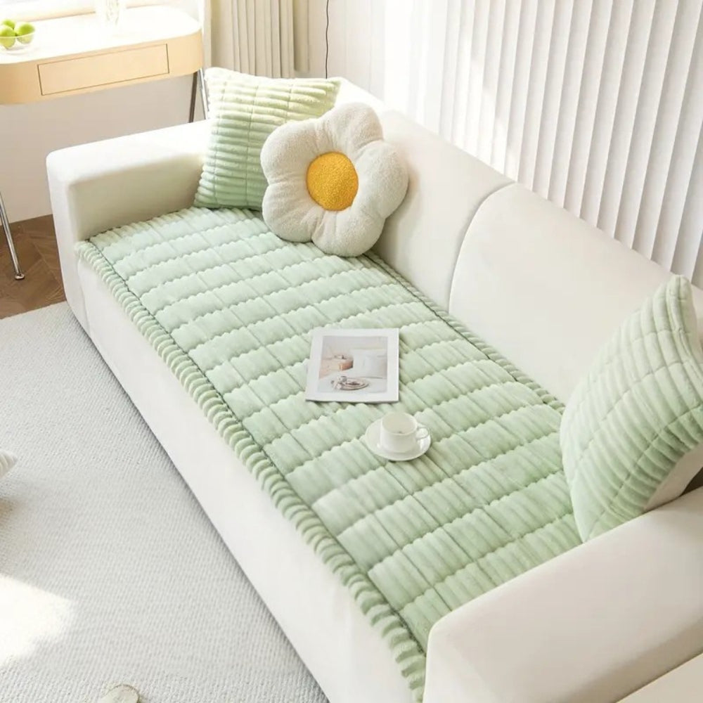 Furniture Throw Blanket Soft Fleece Sofa Protector Anti-Slip Ruffled Edges for Couch Chair Loveseat Living Room Bedroom Pet-Friendly | Thomler