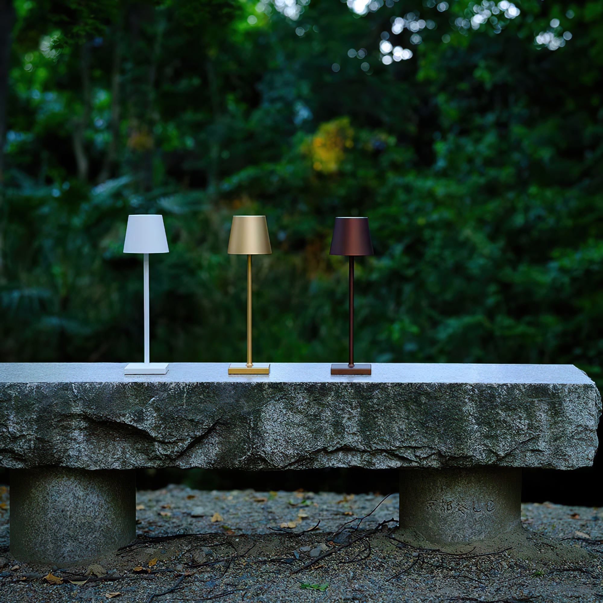 Table Lamp Metal 15 in Portable Indoor Outdoor LED Accent Light Dimmable USB Rechargeable Touch Control | Thomler