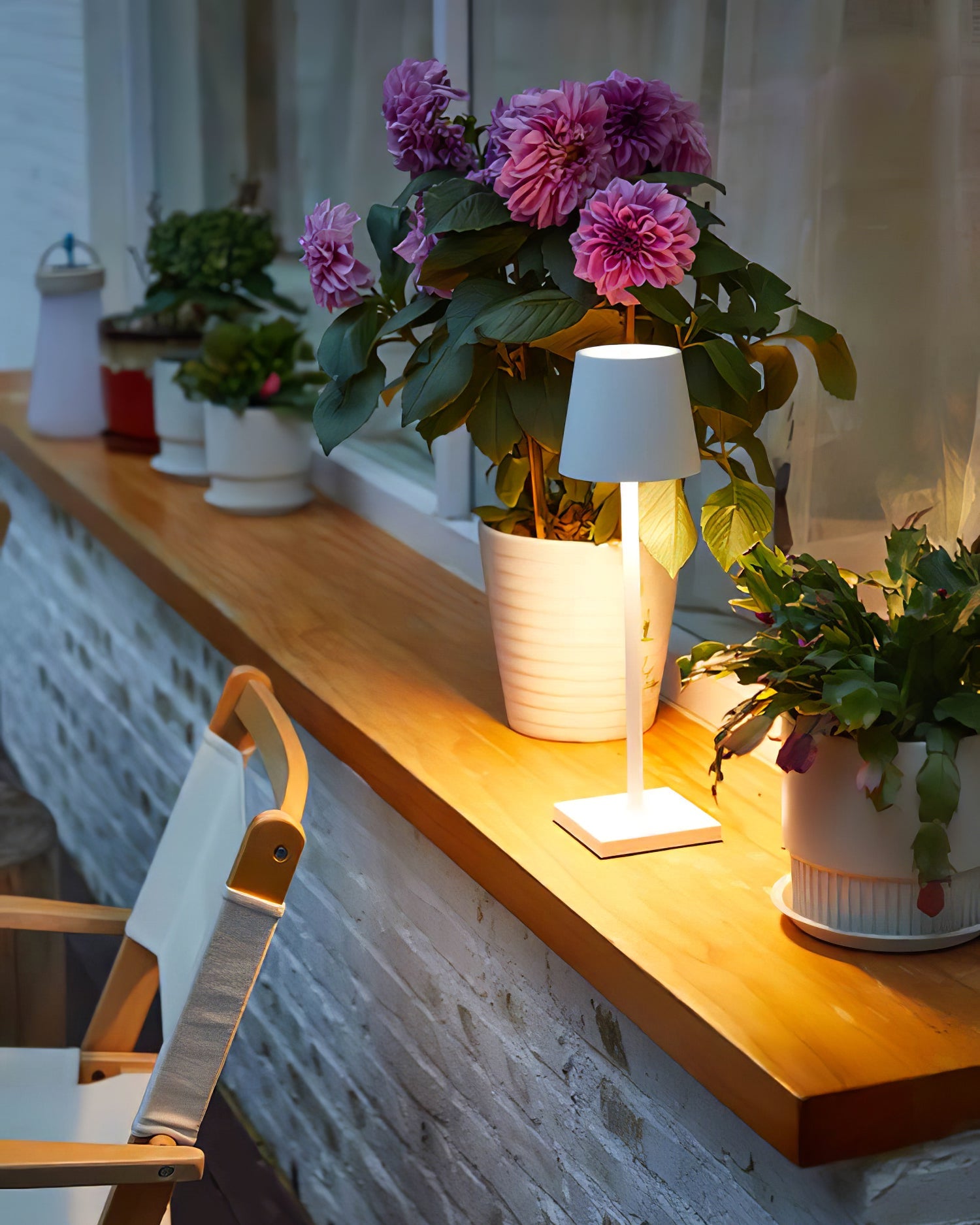 Table Lamp Metal 15 in Portable Indoor Outdoor LED Accent Light Dimmable USB Rechargeable Touch Control | Thomler