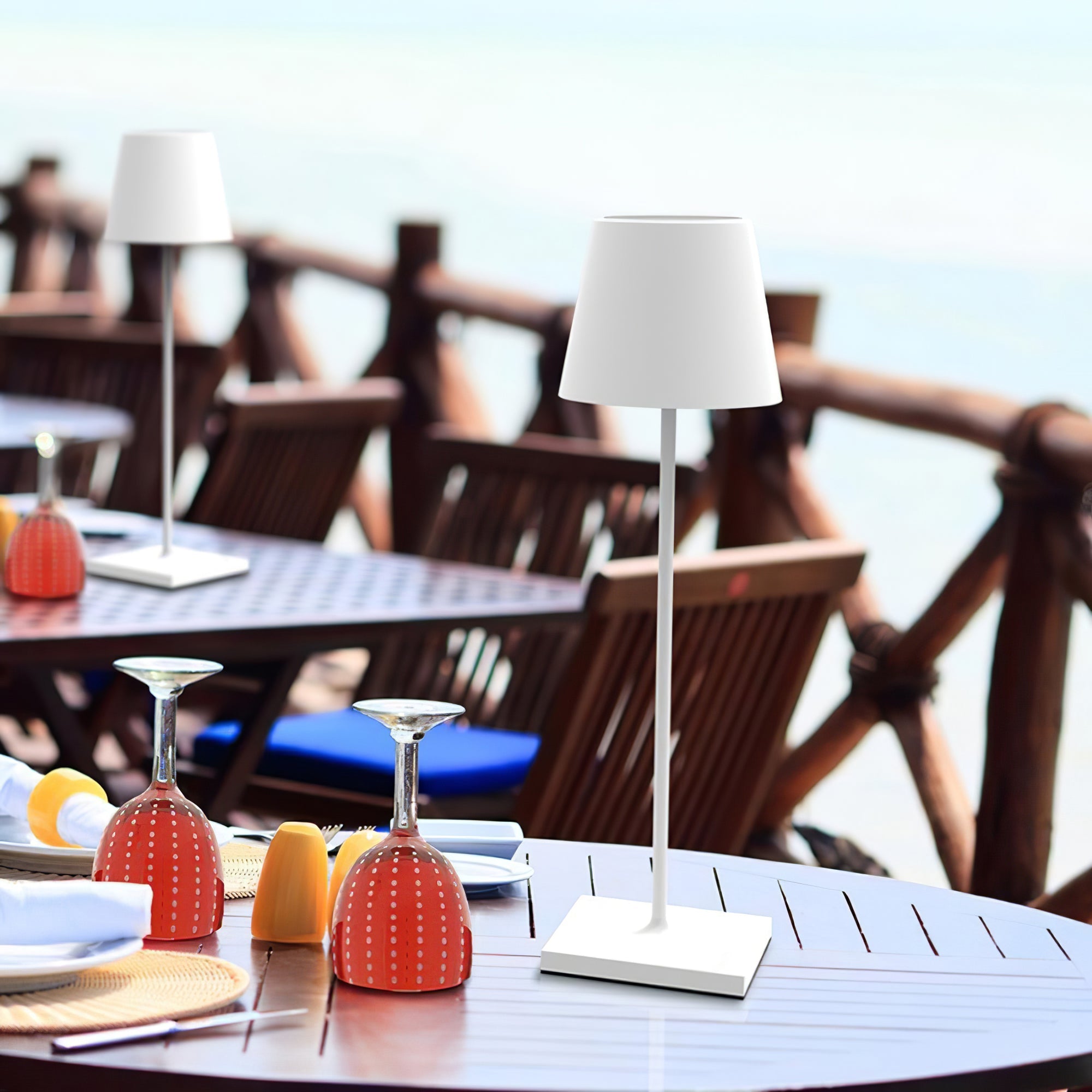 Table Lamp Metal 15 in Portable Indoor Outdoor LED Accent Light Dimmable USB Rechargeable Touch Control | Thomler