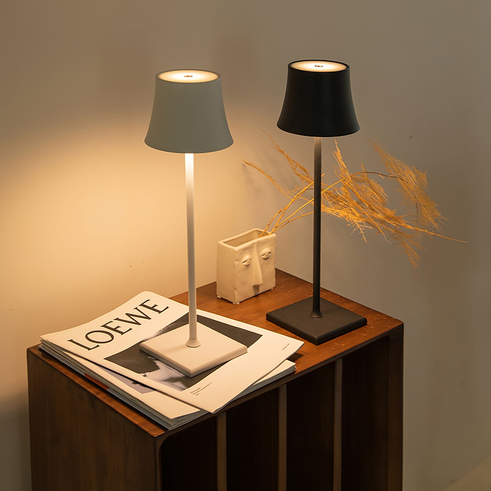 Table Lamp Metal 15 in Portable Indoor Outdoor LED Accent Light Dimmable USB Rechargeable Touch Control | Thomler