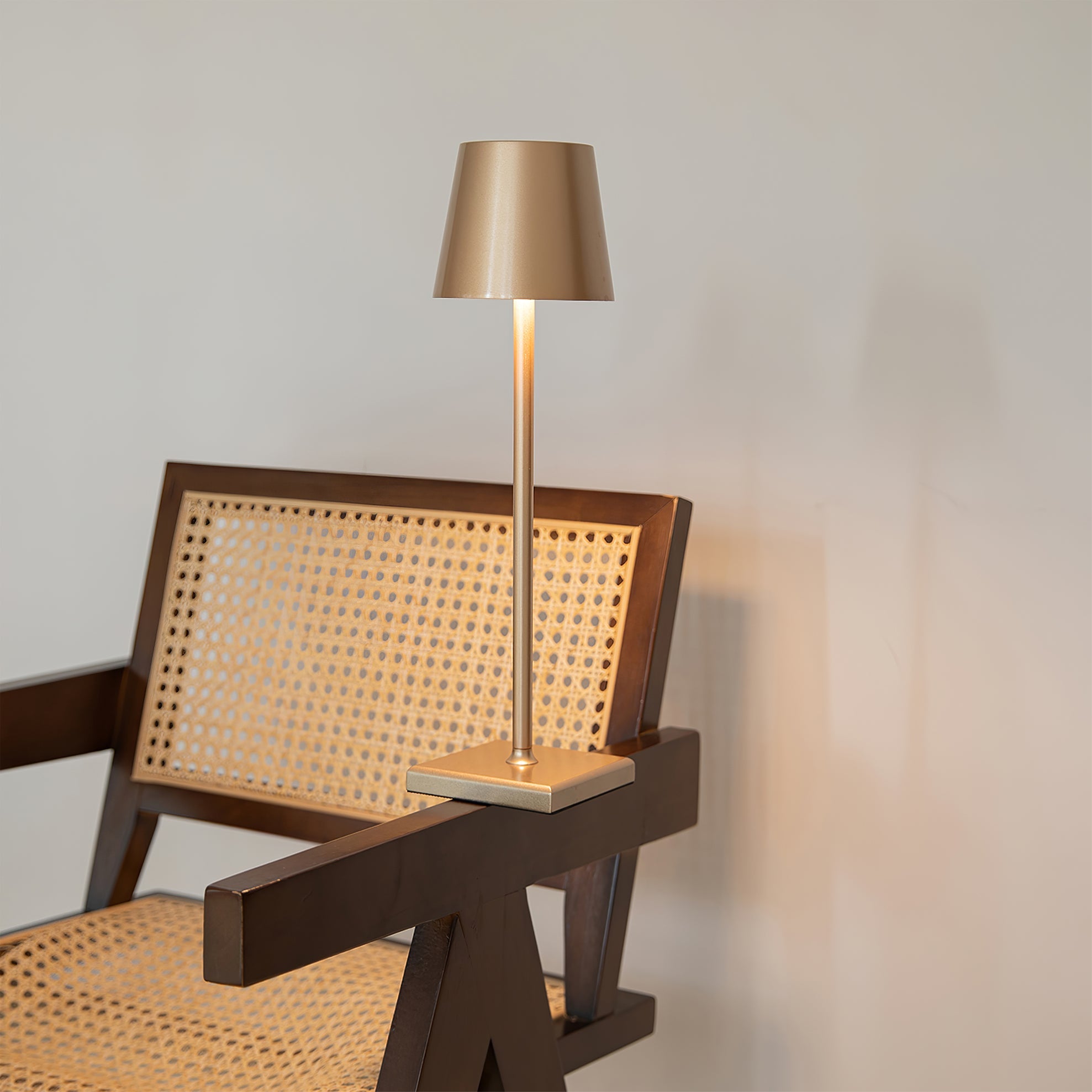Table Lamp Metal 15 in Portable Indoor Outdoor LED Accent Light Dimmable USB Rechargeable Touch Control | Thomler