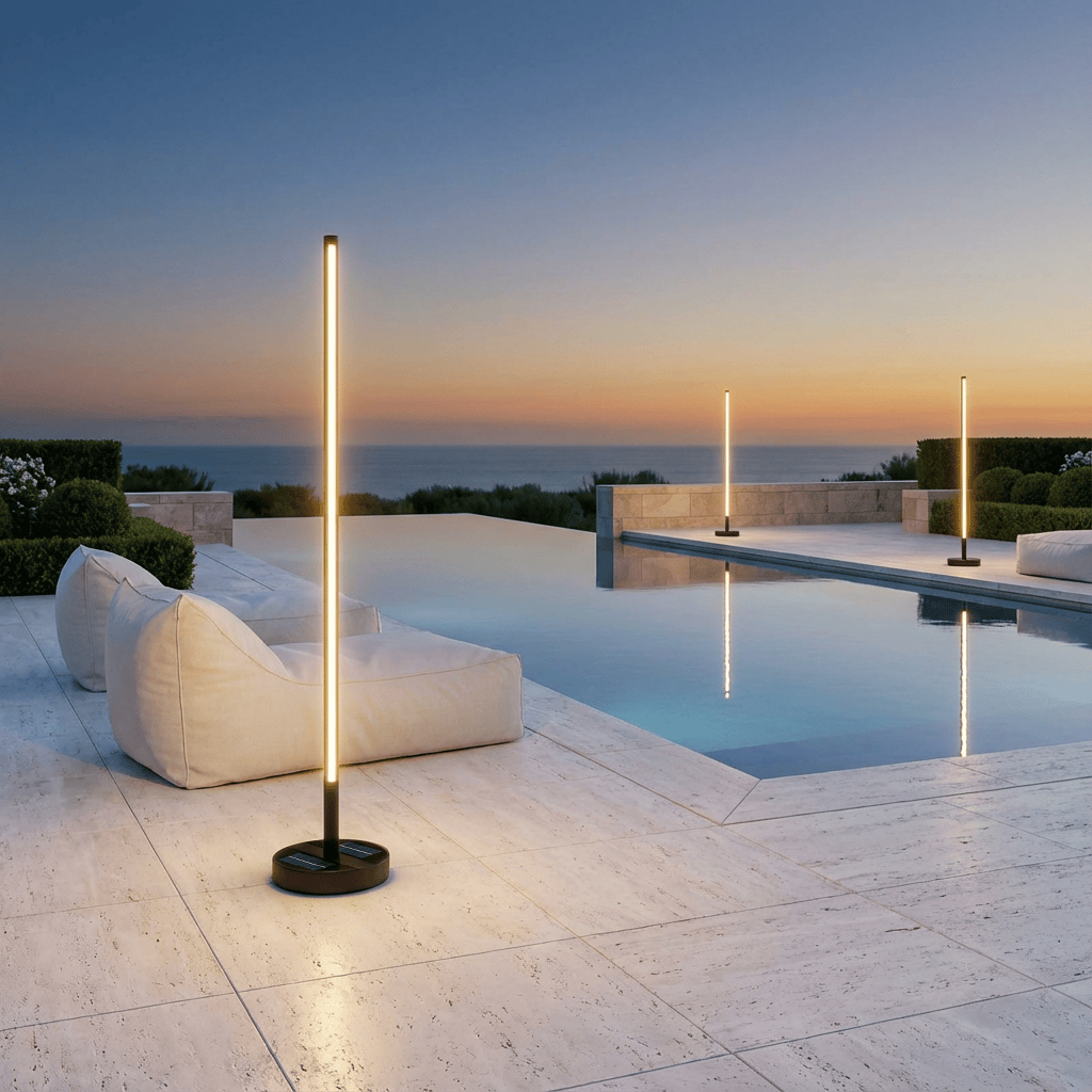 Solar-Powered Patio Floor Lamp with Wireless Charging for Outdoor Spaces | Thomler