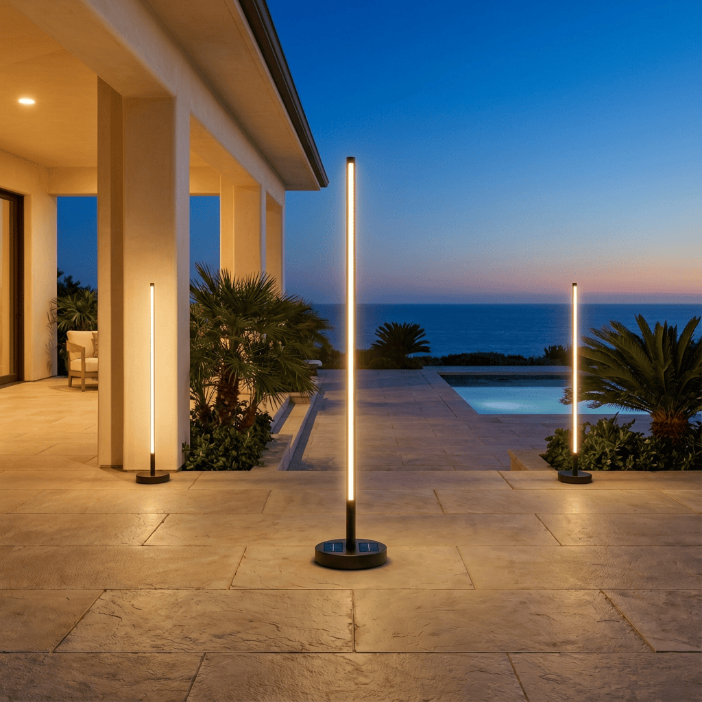 Solar-Powered Patio Floor Lamp with Wireless Charging for Outdoor Spaces | Thomler