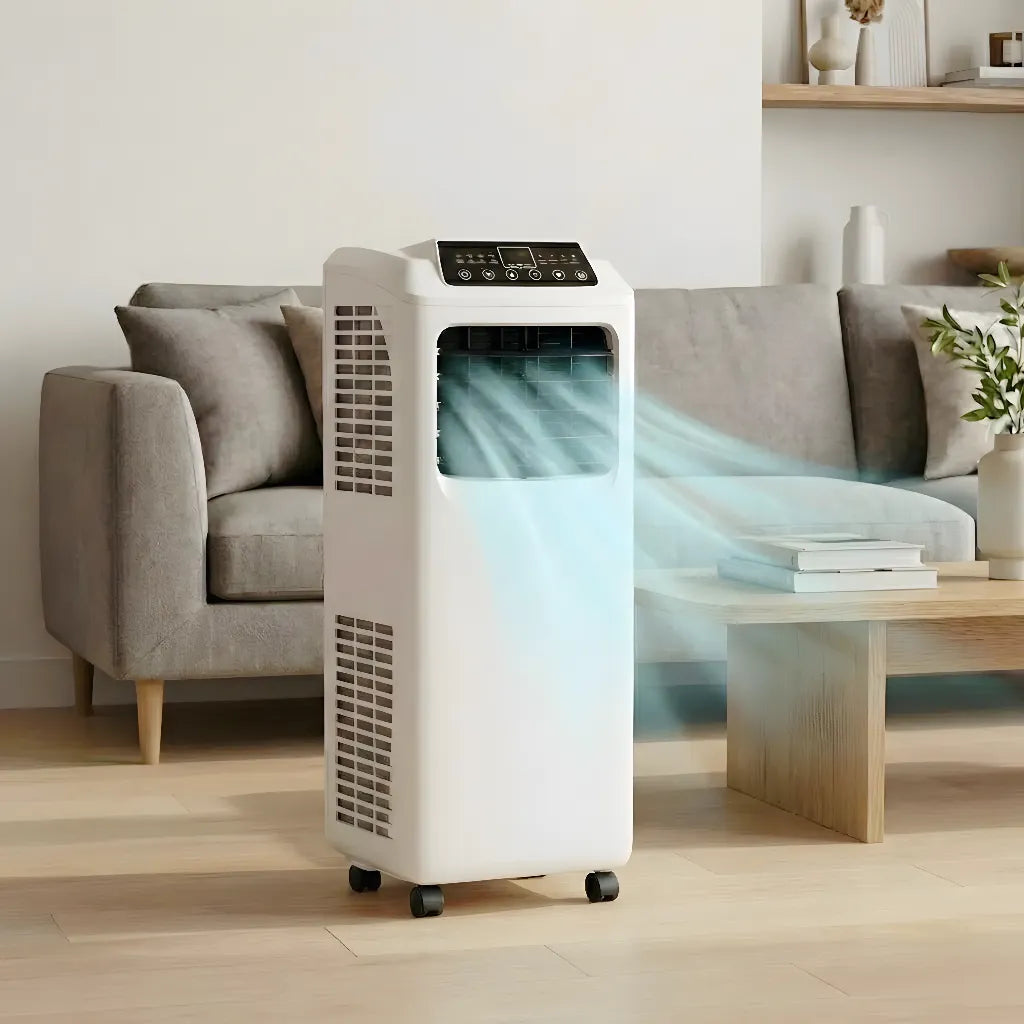 Portable Air Conditioner 9000 BTU with Dehumidifier Function Remote Included 250 Sq Ft Coverage Rolling AC Unit for Bedroom Office Dorm | Thomler