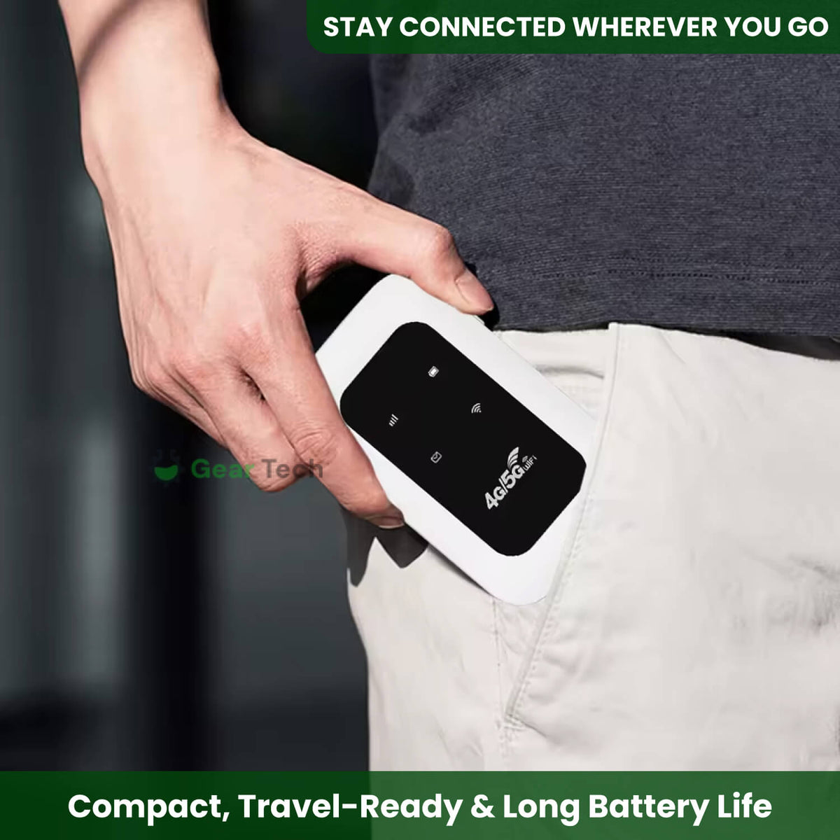 Portable 4G LTE Mobile Hotspot Router with 8-Hour Battery – Connect 10 Devices – Unlocked Travel WiFi for Car, Camping, RV, Business Trips | Thomler