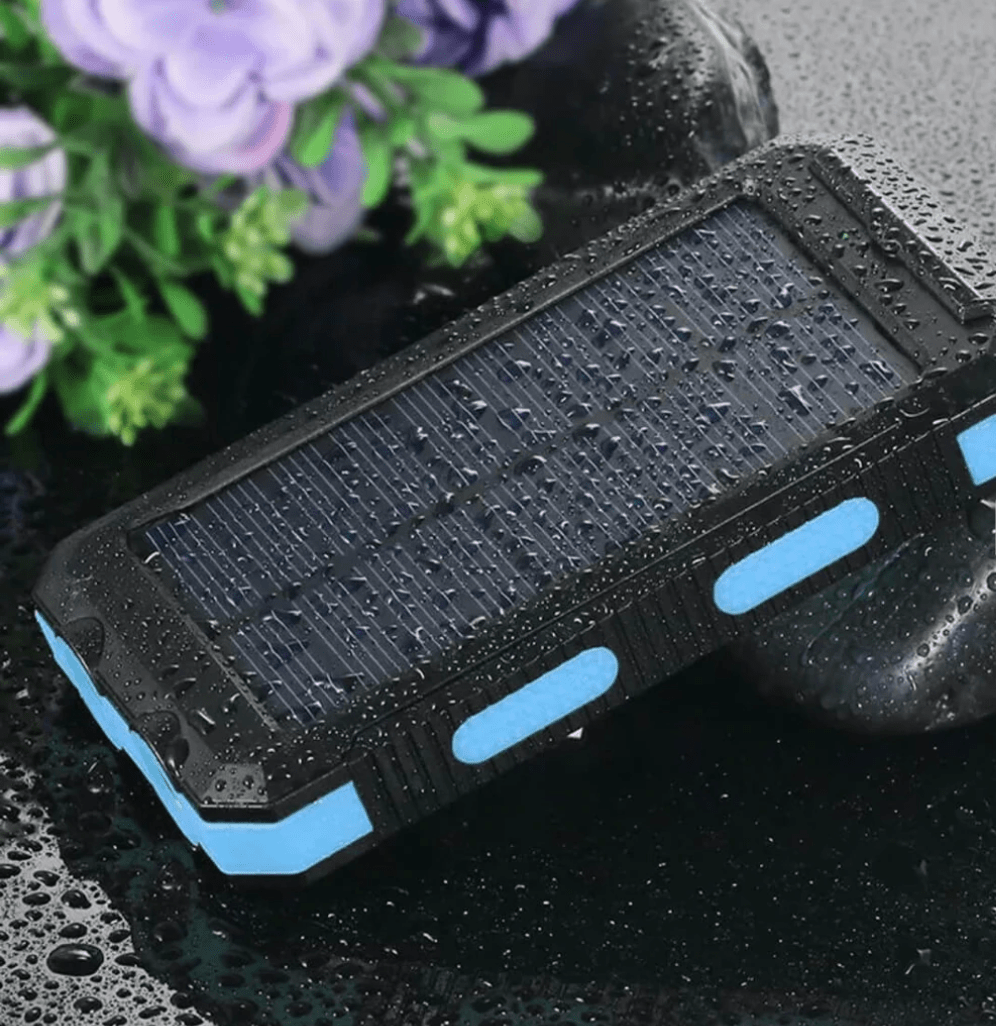 500000mAh Solar Battery Pack with Dual USB Ports & Built-In LED Flashlight – Waterproof Portable Charger for Camping & Hiking | Thomler