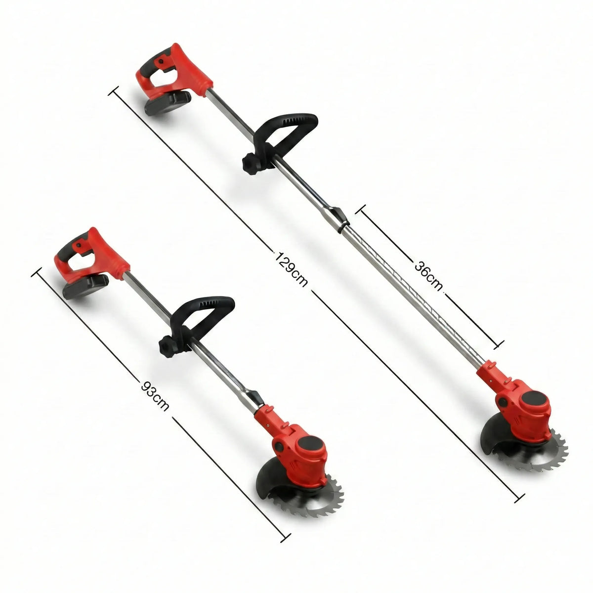Rechargeable Lawn Edger 24V 18000 RPM Metal Blade Yard Tool Telescoping Handle for Sidewalks & Pathways Red Green Available | Thomler