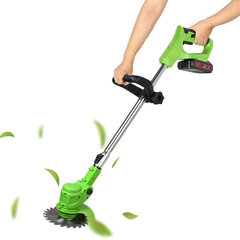 Battery-Powered Lawn Edger 24V Rechargeable Yard Tool 6-Inch Cutting Head Adjustable Shaft Handheld Garden Equipment for Edges Walkways | Thomler
