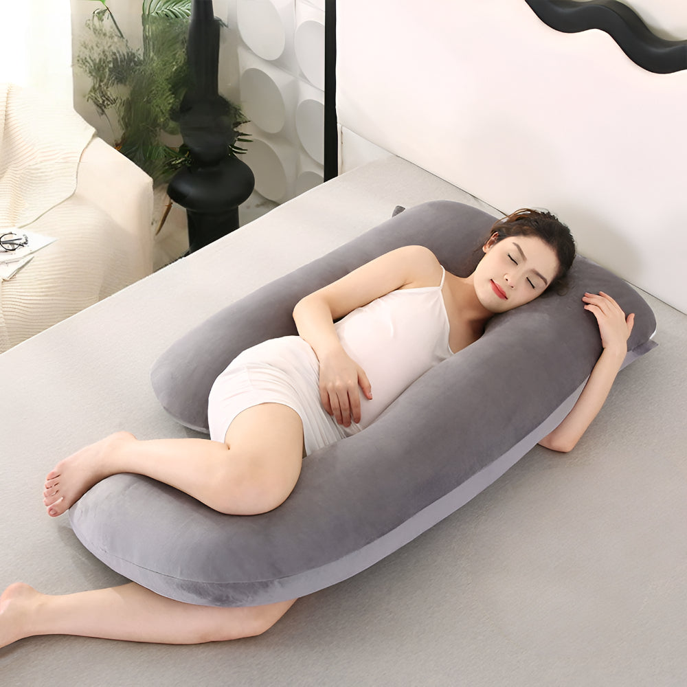 Maternity Support Cushion Full-Body U-Shaped Sleep Pillow for Pregnancy Nursing Lounging Back Hip Belly Leg Relief Washable Cover | Thomler