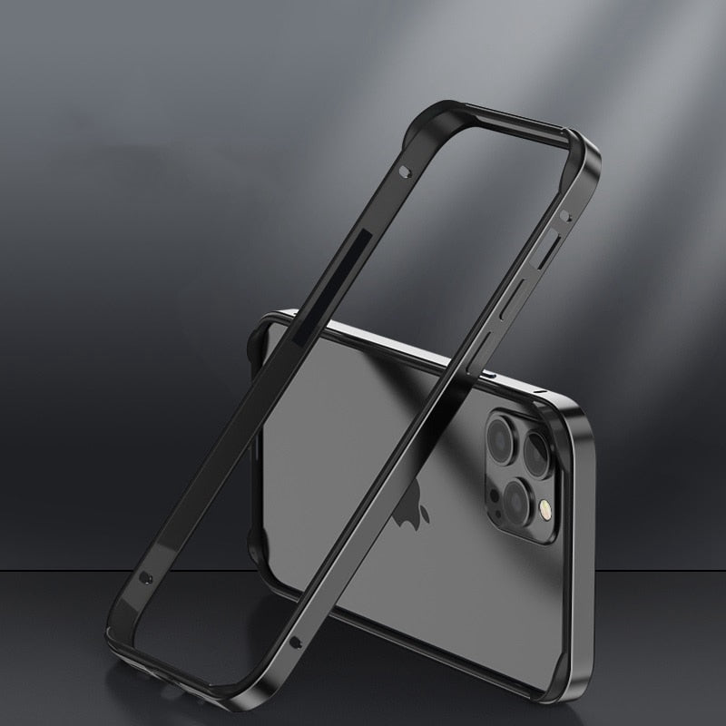 Aluminum iPhone Bumper Case – Raised Corner Guard, Wireless Charging Compatible, Precision Button Cutouts for 17/16/15 Series | Thomler