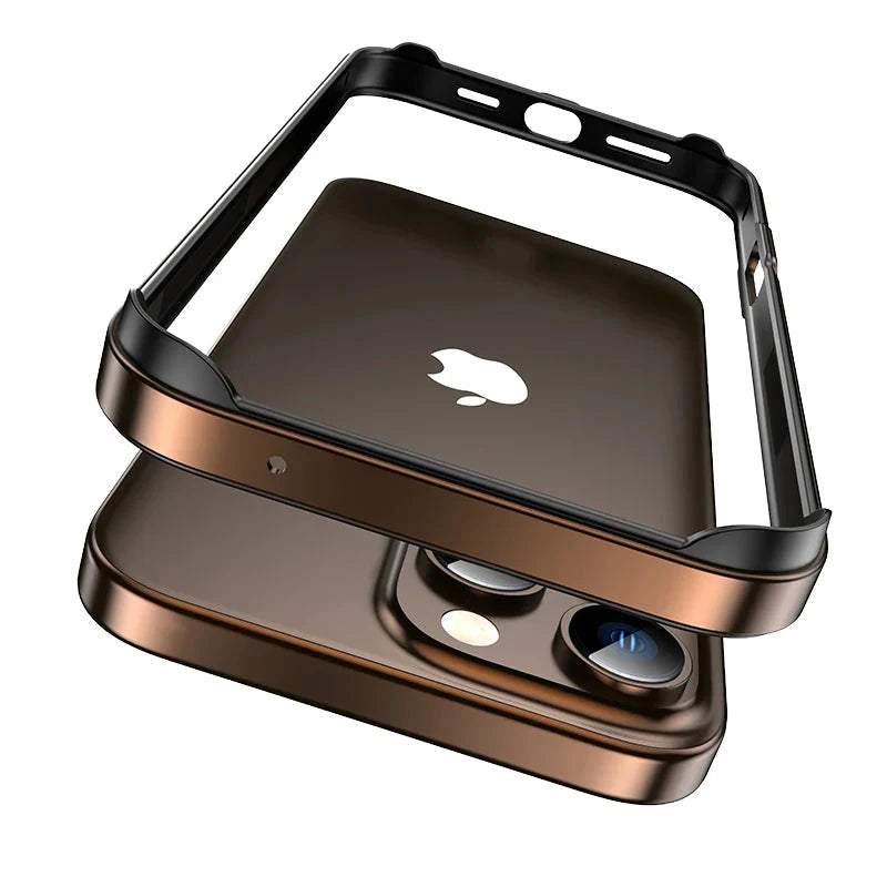 Aluminum iPhone Bumper Case – Raised Corner Guard, Wireless Charging Compatible, Precision Button Cutouts for 17/16/15 Series | Thomler