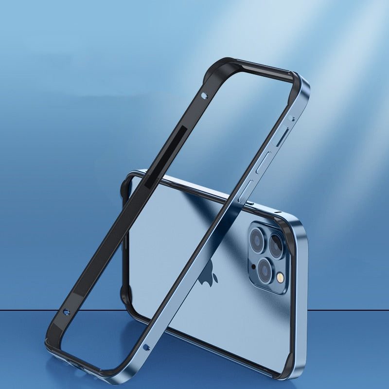 Aluminum iPhone Bumper Case – Raised Corner Guard, Wireless Charging Compatible, Precision Button Cutouts for 17/16/15 Series | Thomler