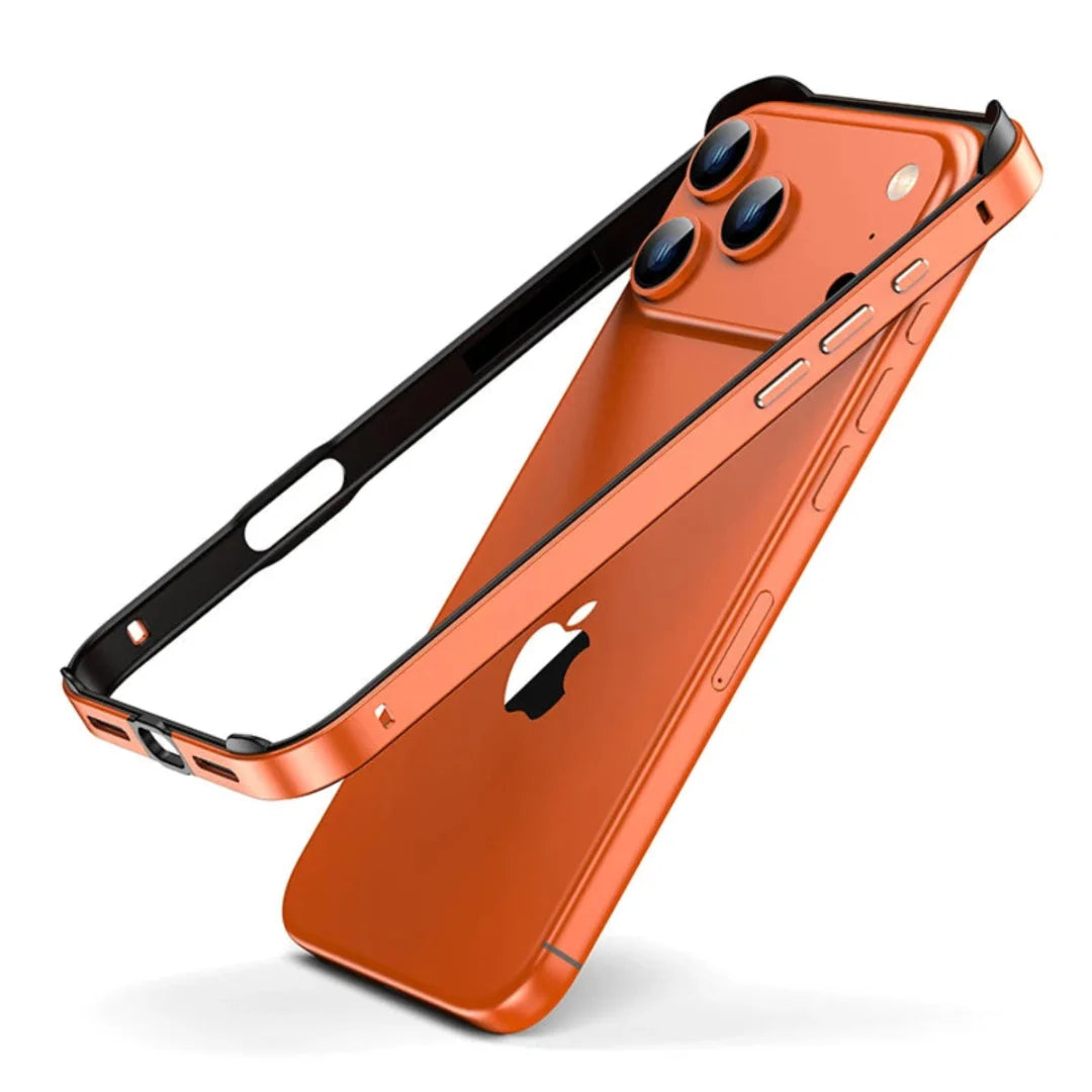 Aluminum iPhone Bumper Case – Raised Corner Guard, Wireless Charging Compatible, Precision Button Cutouts for 17/16/15 Series | Thomler