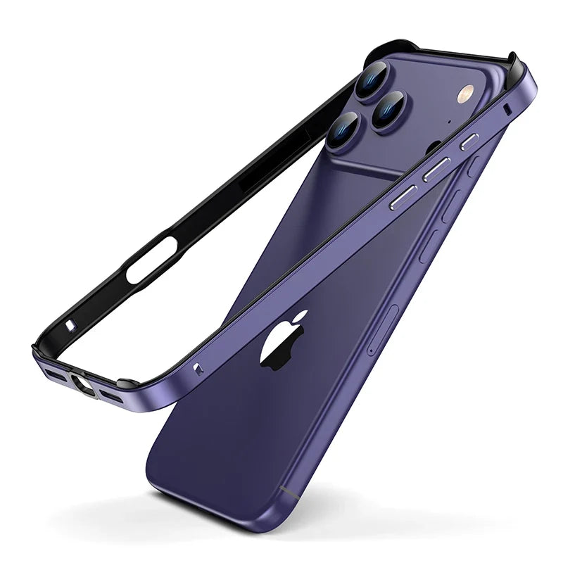 Aluminum iPhone Bumper Case – Raised Corner Guard, Wireless Charging Compatible, Precision Button Cutouts for 17/16/15 Series | Thomler