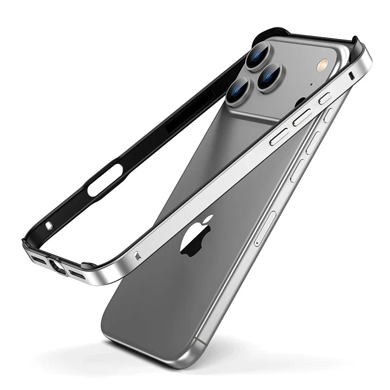 Aluminum iPhone Bumper Case – Raised Corner Guard, Wireless Charging Compatible, Precision Button Cutouts for 17/16/15 Series | Thomler