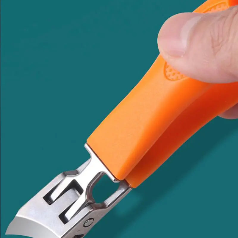 Nail Clipper Stainless Steel 8.8 cm (3.5") Thick Nail Care Splash Guard Fingernail Toenail Cutter Travel Grooming Tool | Thomler