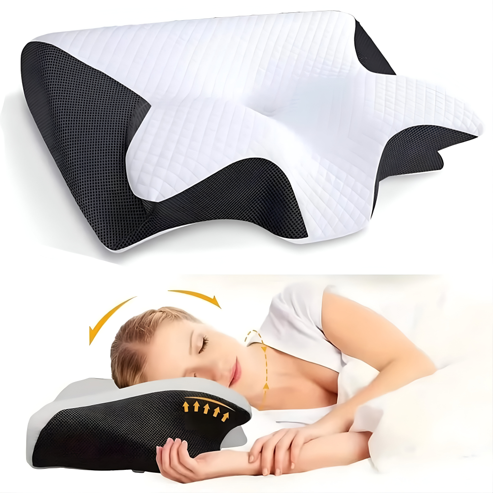 Memory Foam Cervical Support Pillow for Neck & Spine Alignment – Ergonomic Sleep Pillow for Back, Side & Stomach Sleepers | Thomler