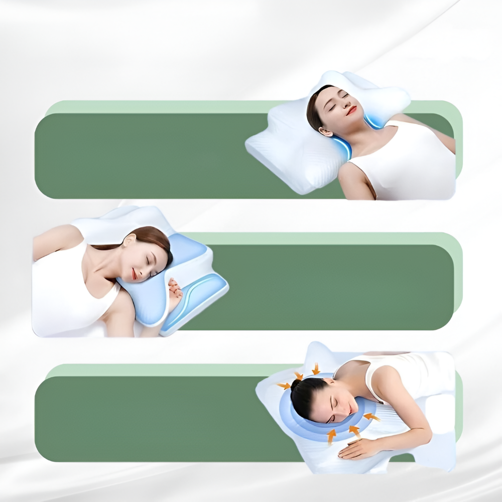 Memory Foam Cervical Support Pillow for Neck & Spine Alignment – Ergonomic Sleep Pillow for Back, Side & Stomach Sleepers | Thomler