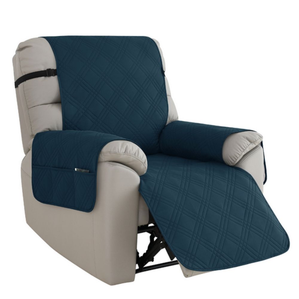 Recliner Chair Cover Waterproof Quilted Throw Protector with Side Pocket Non-Slip Furniture Slipcover for Living Room Sofa Shield | Thomler
