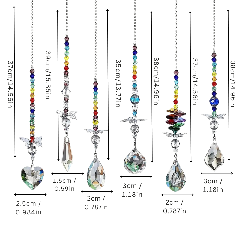 Crystal Rainbow Suncatcher with Butterfly Accents – Set of 6 Window Prism Ornaments for Light Display & Home Decor – Indoor Outdoor | Thomler