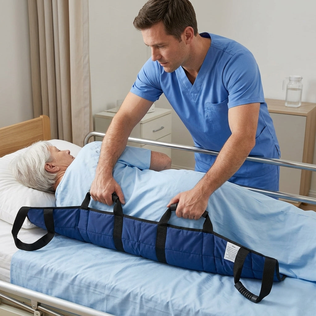 Cushioned Mobility Aid for Bedroom Repositioning & Caregiver Assistance with Secure Grip Handles | Senior Transfer Helper for In-Bed Movemen | Thomler