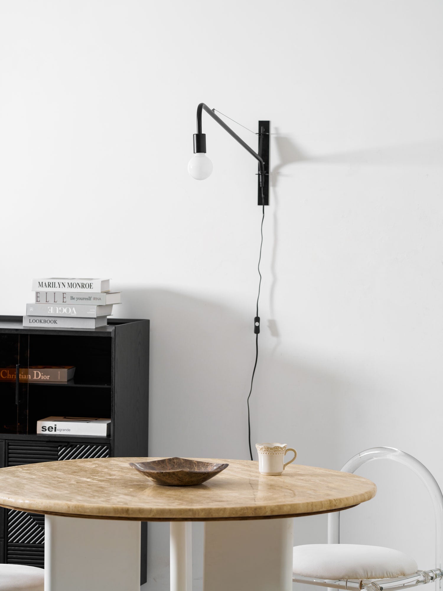 Wall Lamp Iron 43.3 in Adjustable Minimalist Living Room Office Coffee Shop Lighting | Thomler