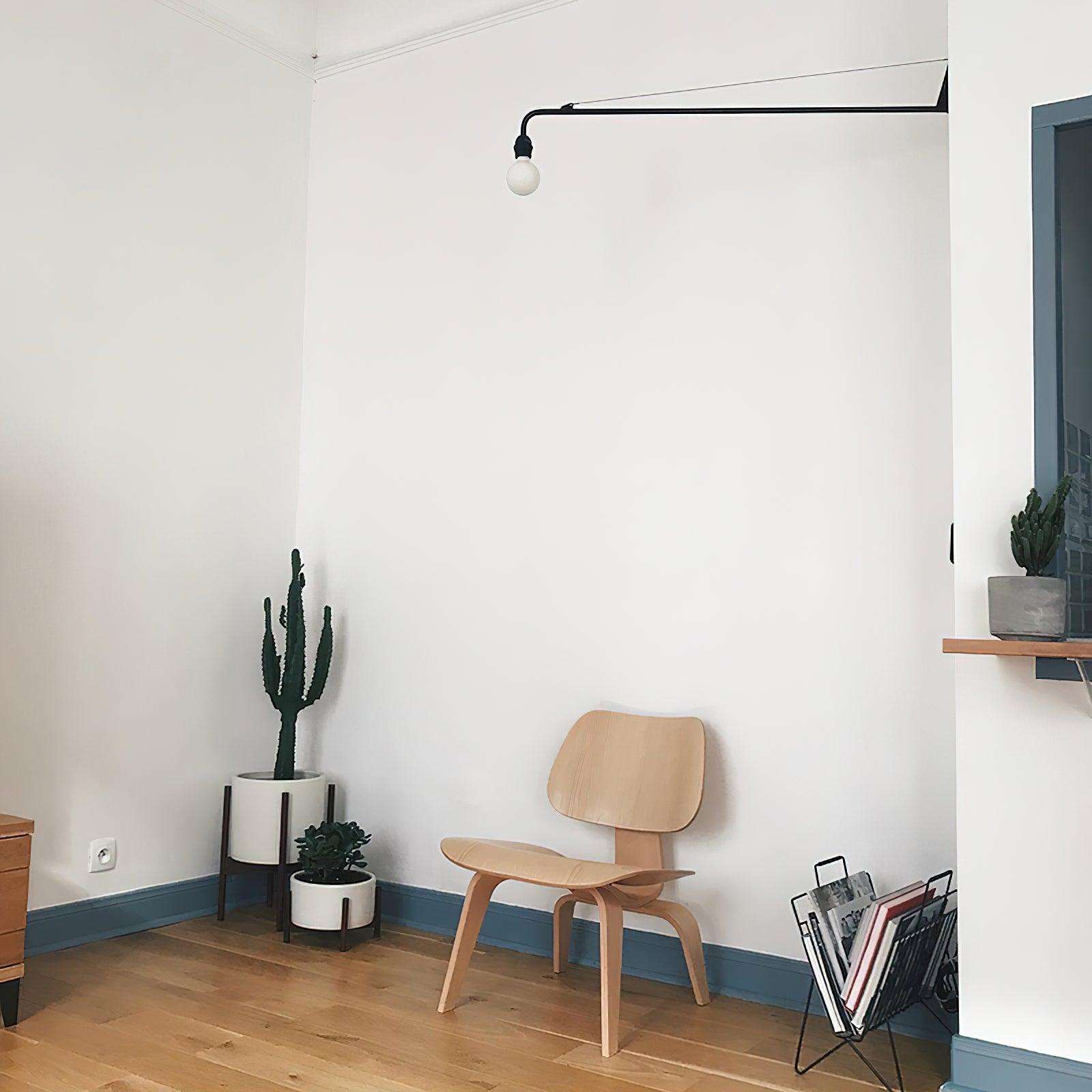 Wall Lamp Iron 43.3 in Adjustable Minimalist Living Room Office Coffee Shop Lighting | Thomler