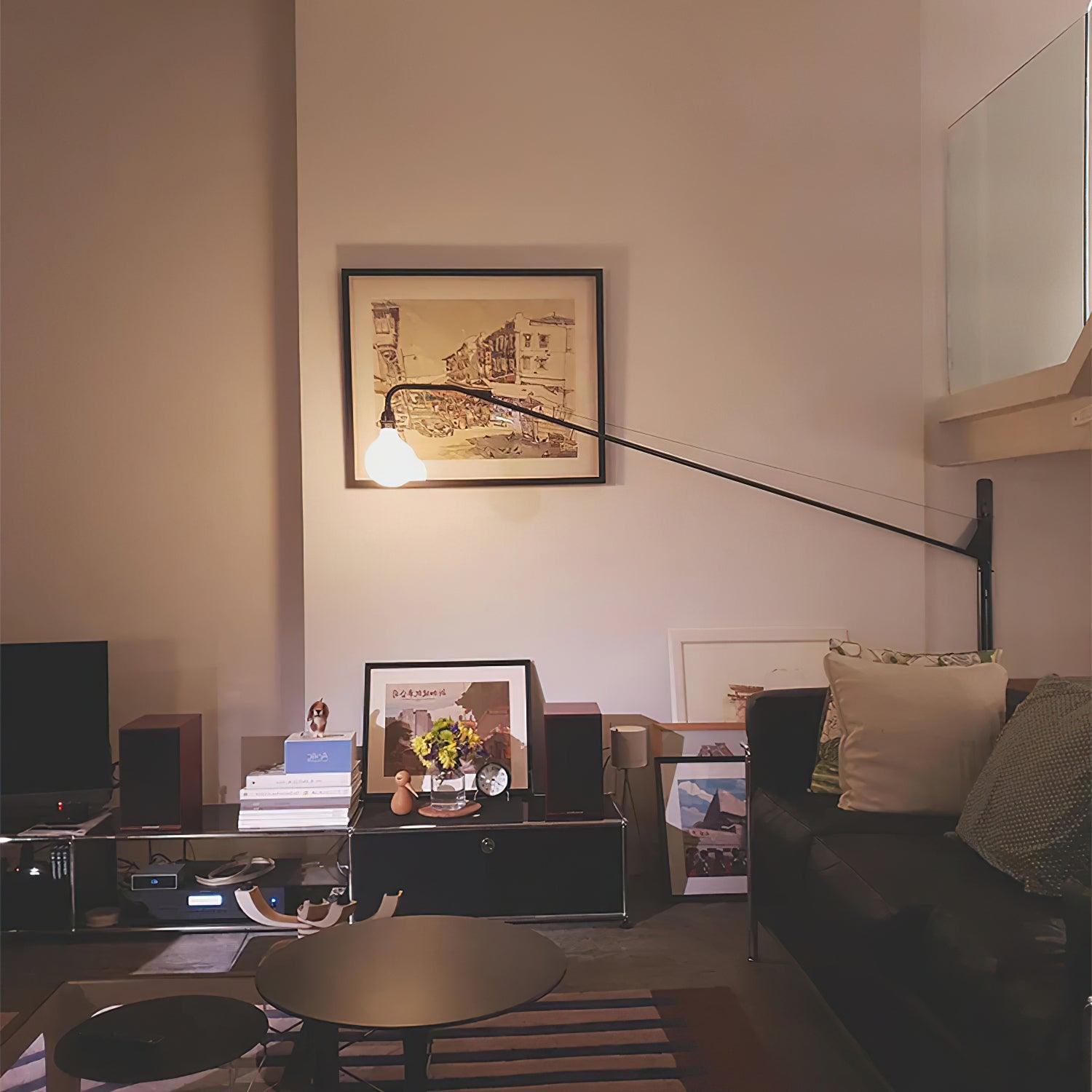 Wall Lamp Iron 43.3 in Adjustable Minimalist Living Room Office Coffee Shop Lighting | Thomler