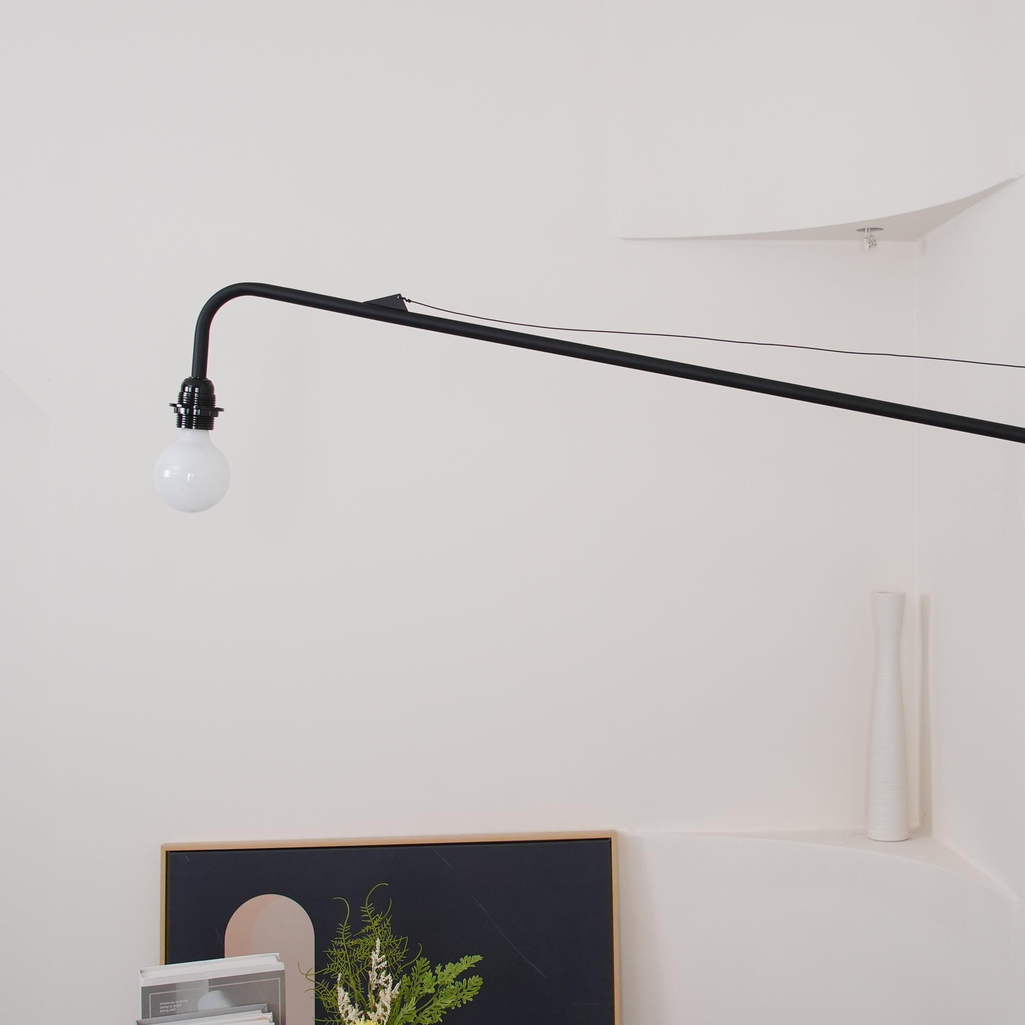 Wall Lamp Iron 43.3 in Adjustable Minimalist Living Room Office Coffee Shop Lighting | Thomler