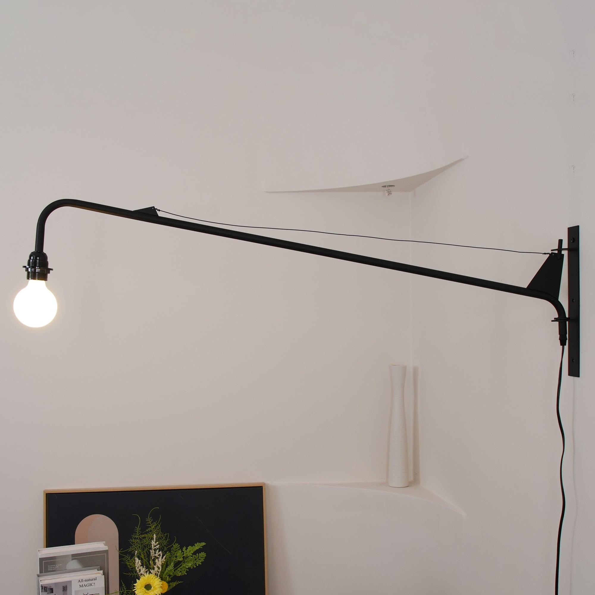 Wall Lamp Iron 43.3 in Adjustable Minimalist Living Room Office Coffee Shop Lighting | Thomler