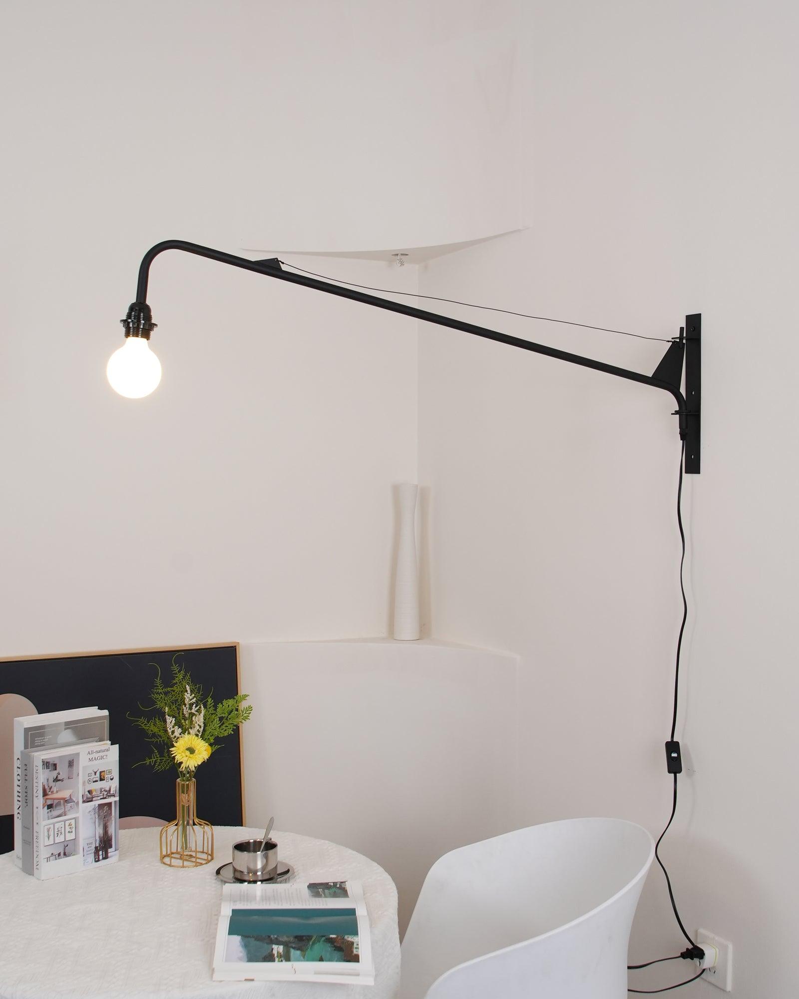 Wall Lamp Iron 43.3 in Adjustable Minimalist Living Room Office Coffee Shop Lighting | Thomler