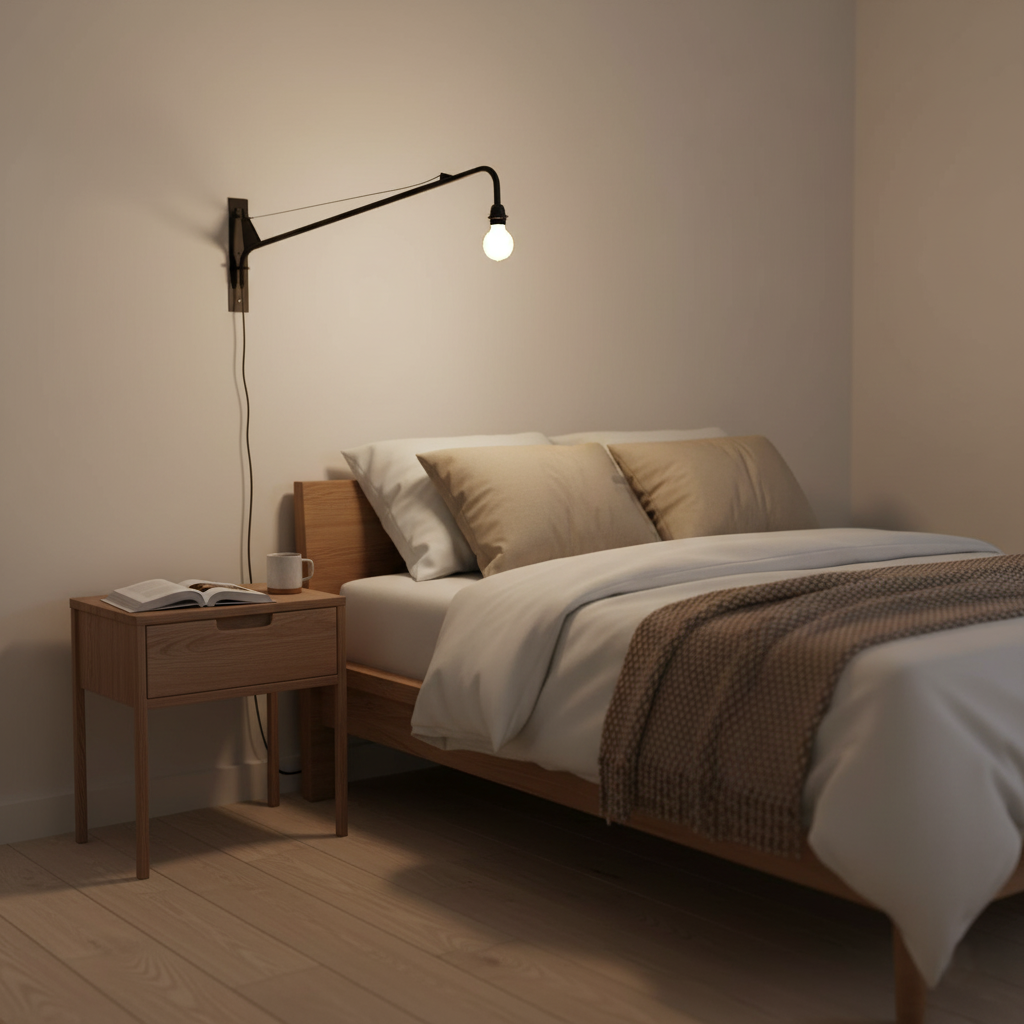 Wall Lamp Iron 43.3 in Adjustable Minimalist Living Room Office Coffee Shop Lighting | Thomler
