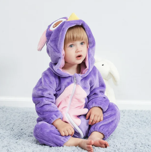 Soft Baby Animal Onesie Costume with Hood – Full-Zip Fleece Outfit for Infants & Toddlers – Home, Playdates & Photo Ops | Thomler
