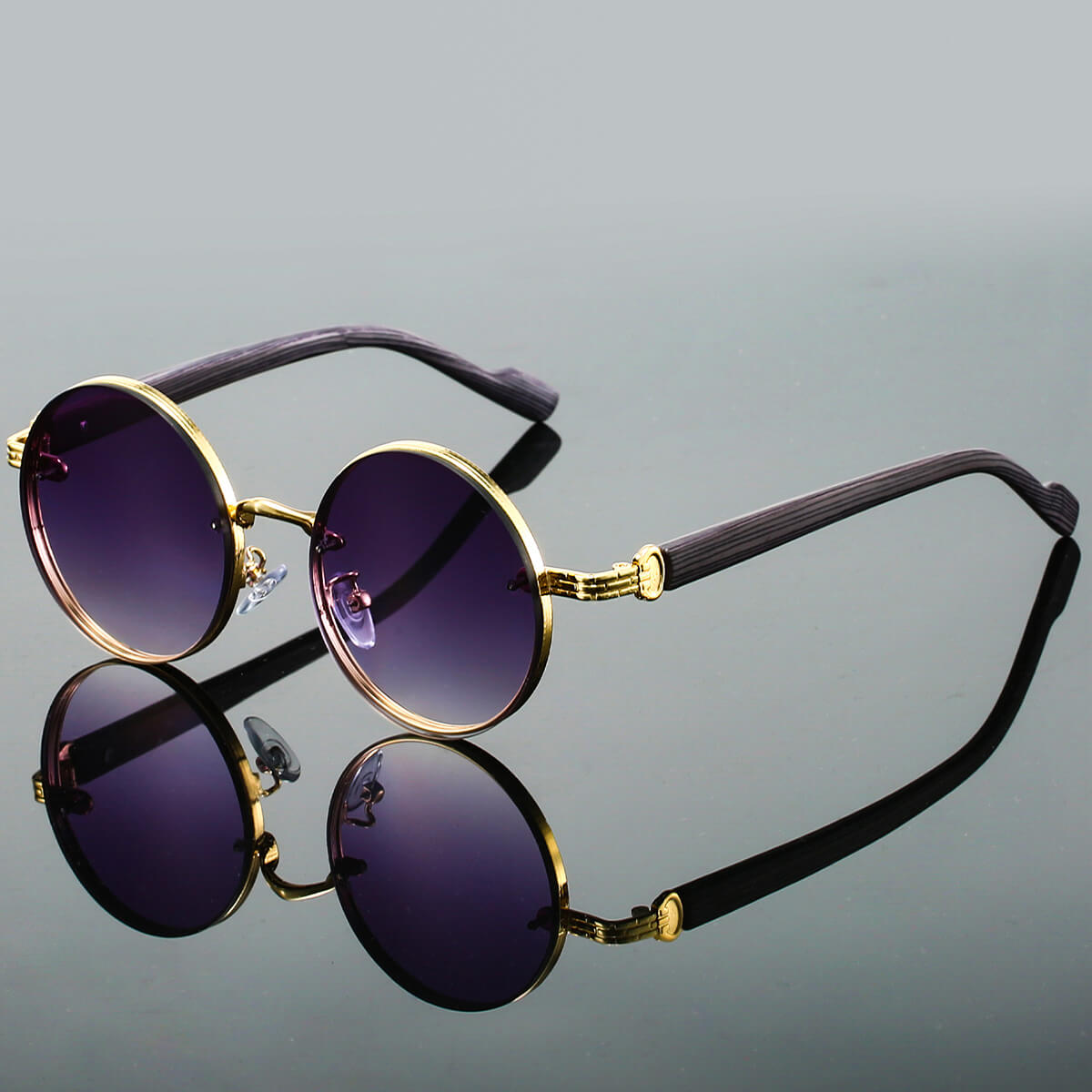 Round Vintage Sunglasses UV400 Protection Lightweight Metal Frame Gradient Lenses Retro Circle Shades for Women Men Festival Beach | Thomler