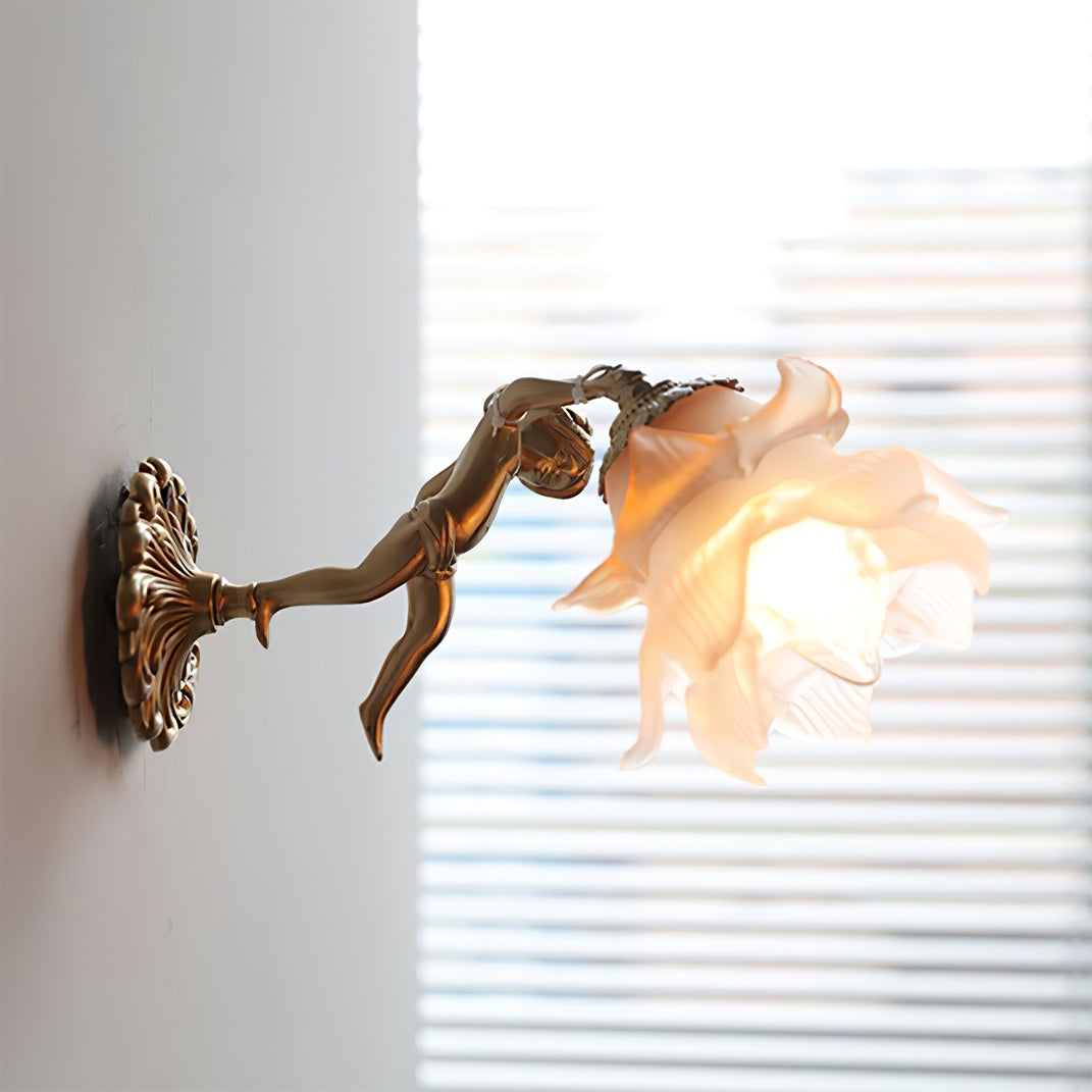 Wall Lamp Glass 11.8 in Matte White Indoor Decorative Lighting LED E14 Compatible With Wall Switch | Thomler